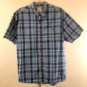 RedHead Shirt Blue Plaid Button Down Shirt EUC